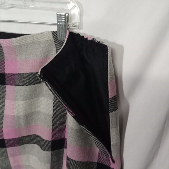 *SOLD* Talbots Womens Pencil Skirt Size 22W Wool Blend Plaid Gray Pink Career - Picture 4 of 5